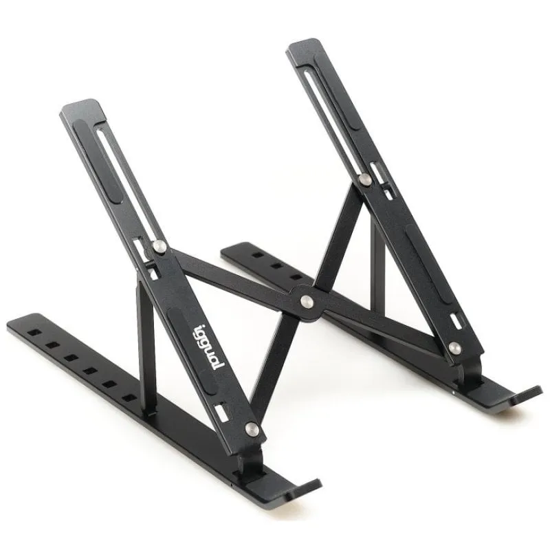 Supporto per laptop pieghevole Iggual in alluminio nero 17