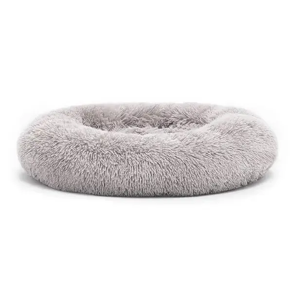 Cuccia morbida ciambella Batuffolo Record Grigio - Cuccia ovale in soffice peluche, ideale per cani e gatti che amano rannicchiarsi, con bordo rialzato per una coccola avvolgente e lavabile facilmente. - Cucce per cani