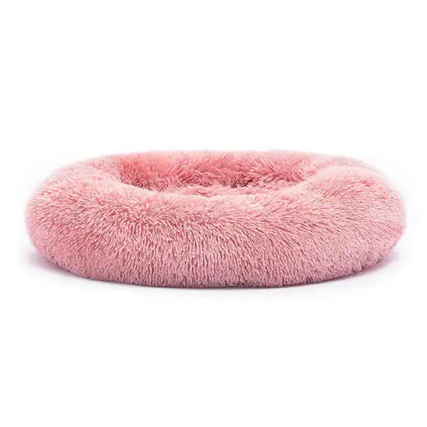 Cuccia morbida ciambella Batuffolo Record Rosa - Cuccia ovale in peluche morbido, ideale per cani e gatti che amano rannicchiarsi, con bordo rialzato per una coccola avvolgente e lavabile, disponibile in rosa. - Cucce per cani