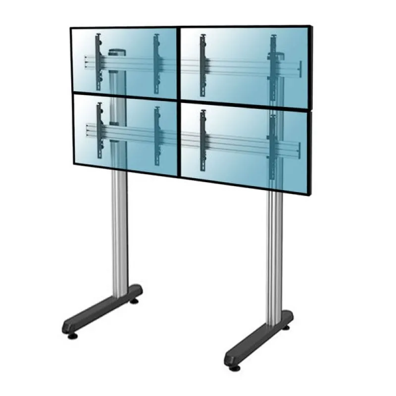 Supporto da pavimento Kimex per 4 schermi TV 45"-55" Altezza 240 cm VESA 600x400 Max. 50kg