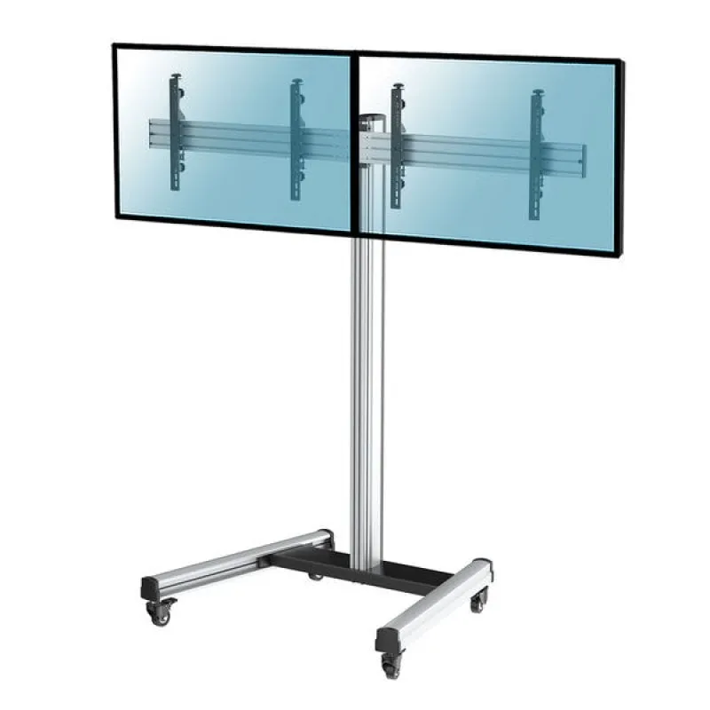 Supporto da Terra Kimex con Ruote per 2 TV 43"-49" Altezza 175cm VESA 400x400 Max. 50Kg