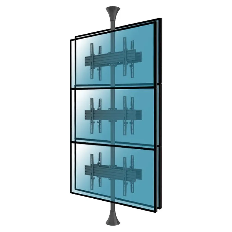 Kimex Supporto Inclinabile da Pavimento a Soffitto per 6 TV 32"-75" VESA 400x400 Max. 30Kg
