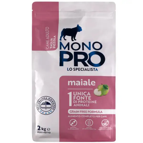 Monopro lo specialista Adult Mini Grain Free Maiale 2 kg - Crocchette monoproteiche cane
