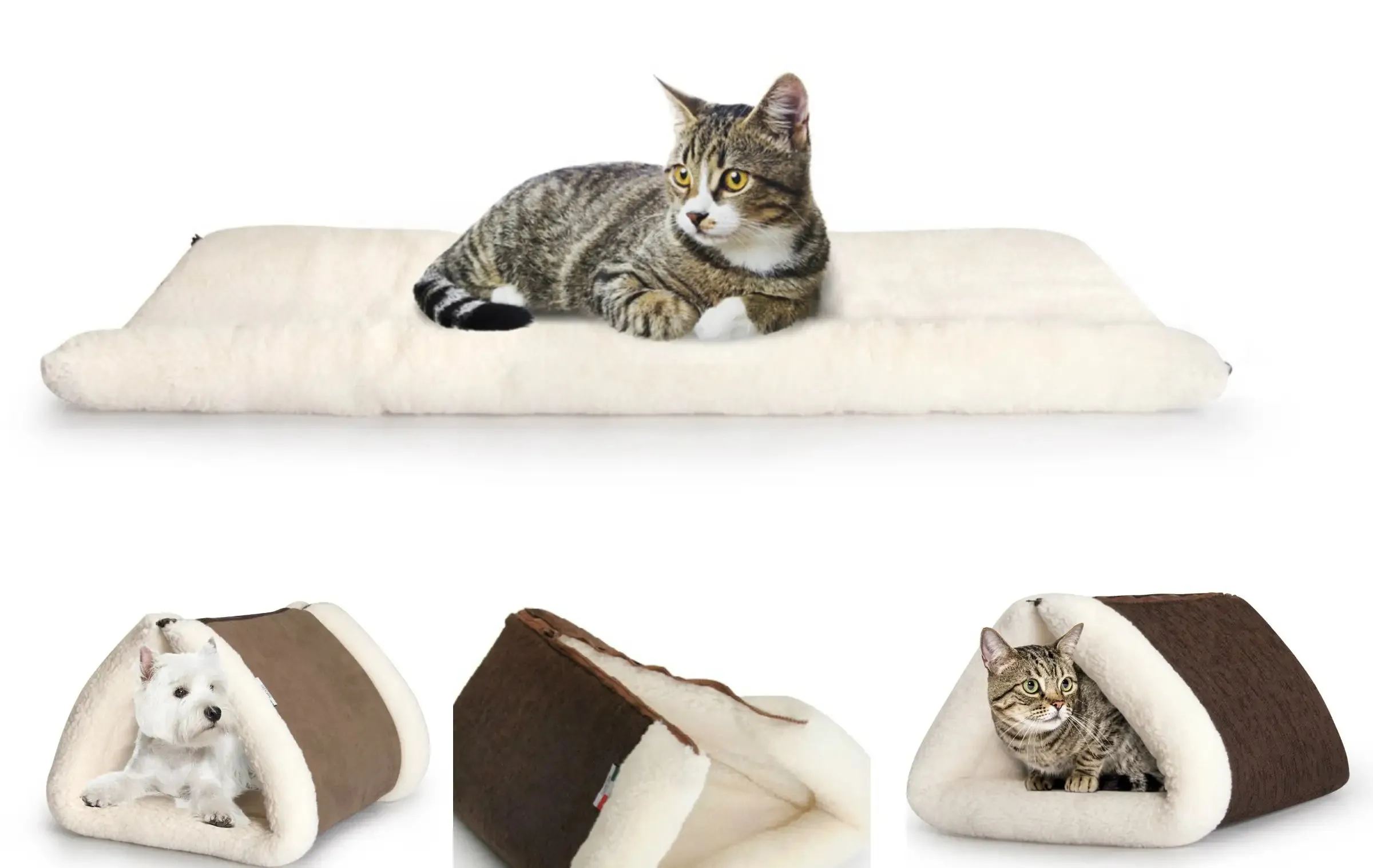 Tunnel Soft Bed Fabotex 35 x 45 x 27 cm - Cuccia per cani da interno trasformabile in tunnel, realizzata in cotone e poliestere, con imbottitura morbida e cuscino removibile lavabile. - Cucce per cani
