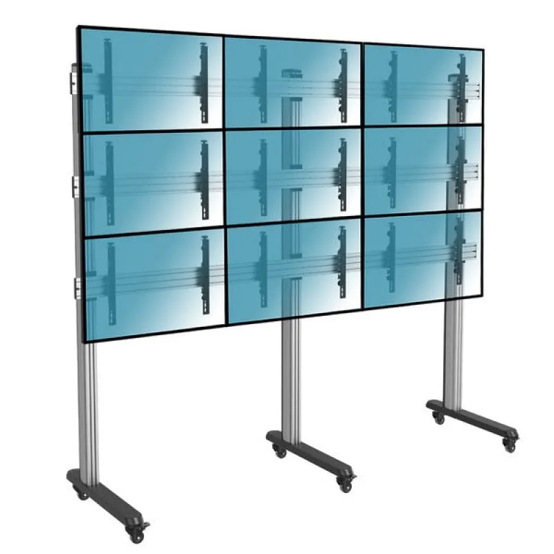 Supporto mobile da pavimento Kimex per 9 TV 50"-55" VESA 600x400 Max. 50Kg