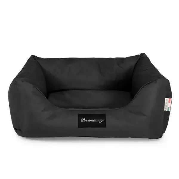 Cuccia per cani da interno Petit Sofà Dreamaway Boston Fabotex Nero 80 x 67 x 22 cm - Cuccia per cani da interno in tessuto poliestere 100% idrorepellente, morbida e sfoderabile, con imbottitura in poliuretano che dissuade i morsi, ideale per uso domestico e all'aperto.