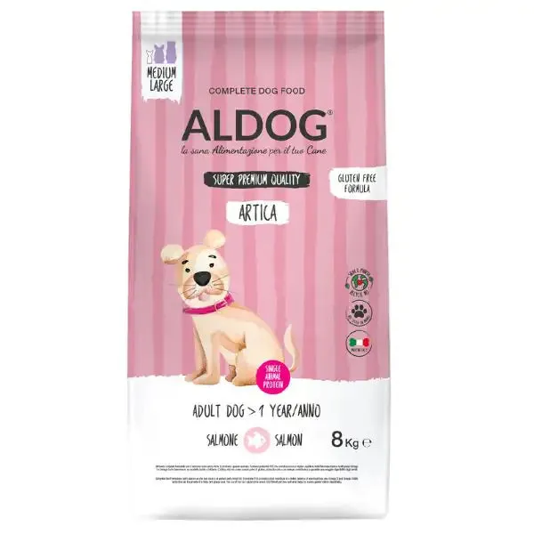 Aldog Super premium Adult Medium/Large monoproteico Artica con salmone 12 kg - Crocchette monoproteiche cane