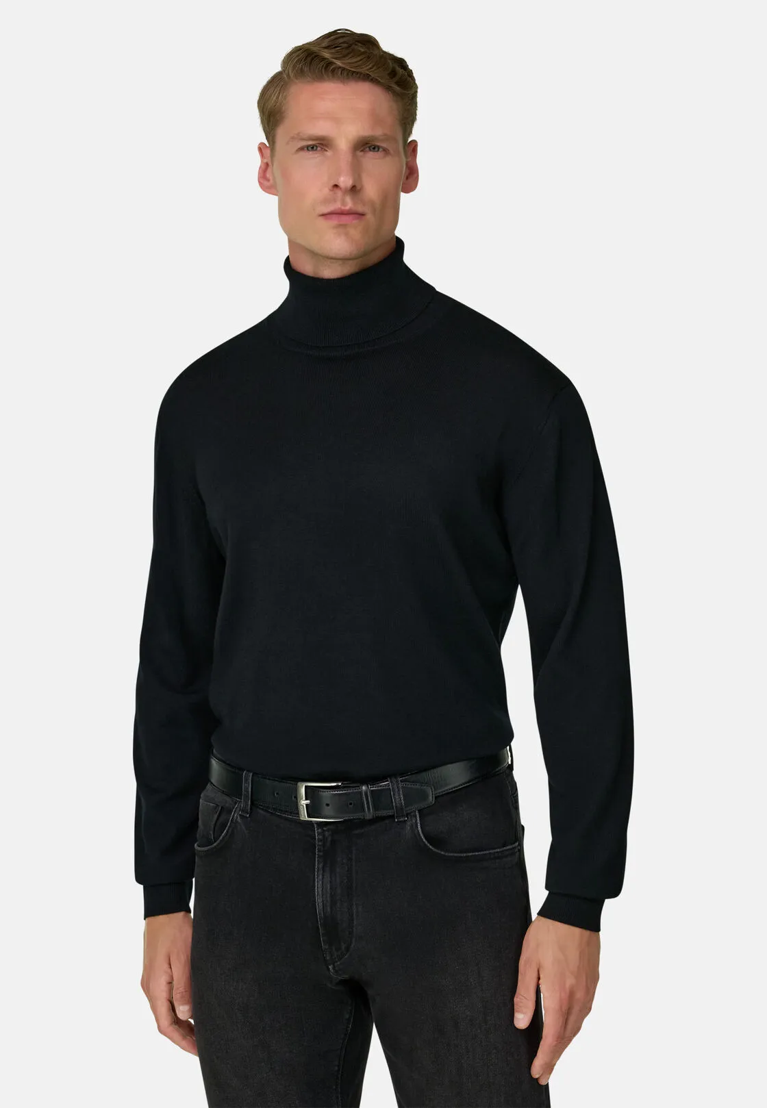 Boggi, Dolcevita In Lana Merino Extrafine, Uomo, Nero, Taglia: M