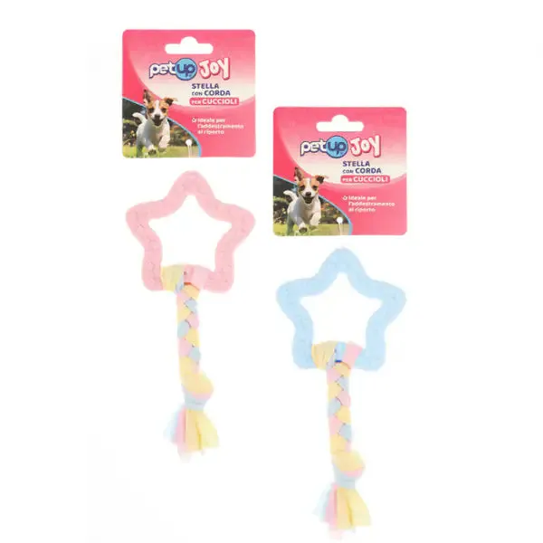PetUp Joy gioco per cani in TPR con corda per cuccioli Stella 17 cm Colori assortiti - Giochi per cani