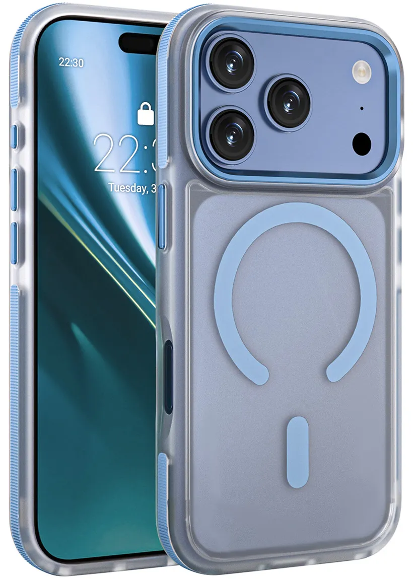 Custodia MagSafe per Apple iPhone 18 Pro Max / 17 Pro Max, Etteri, Icy Mag, Blu