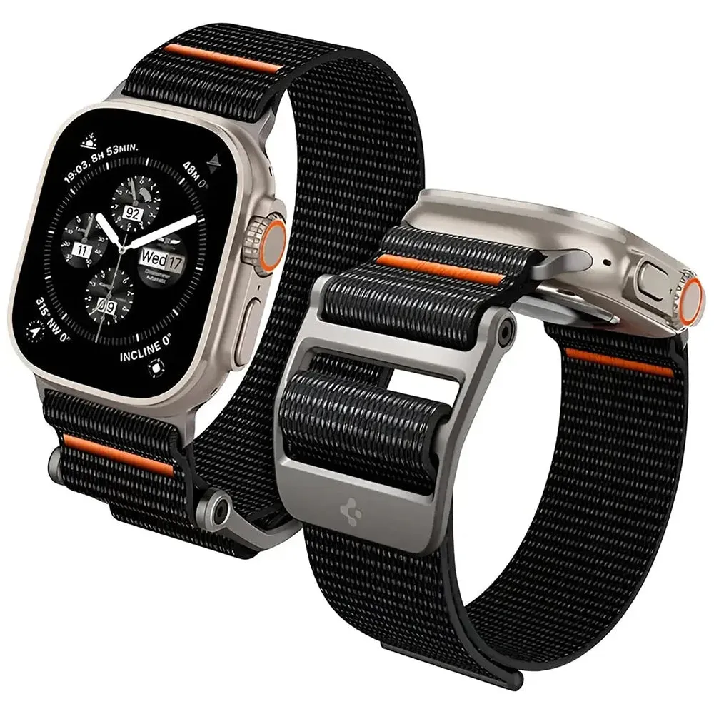 Cinturino Spigen DuraPro Flex per Apple Watch 49mm / 46mm / 45mm / 44mm Series, Nero Arancione AMP05981