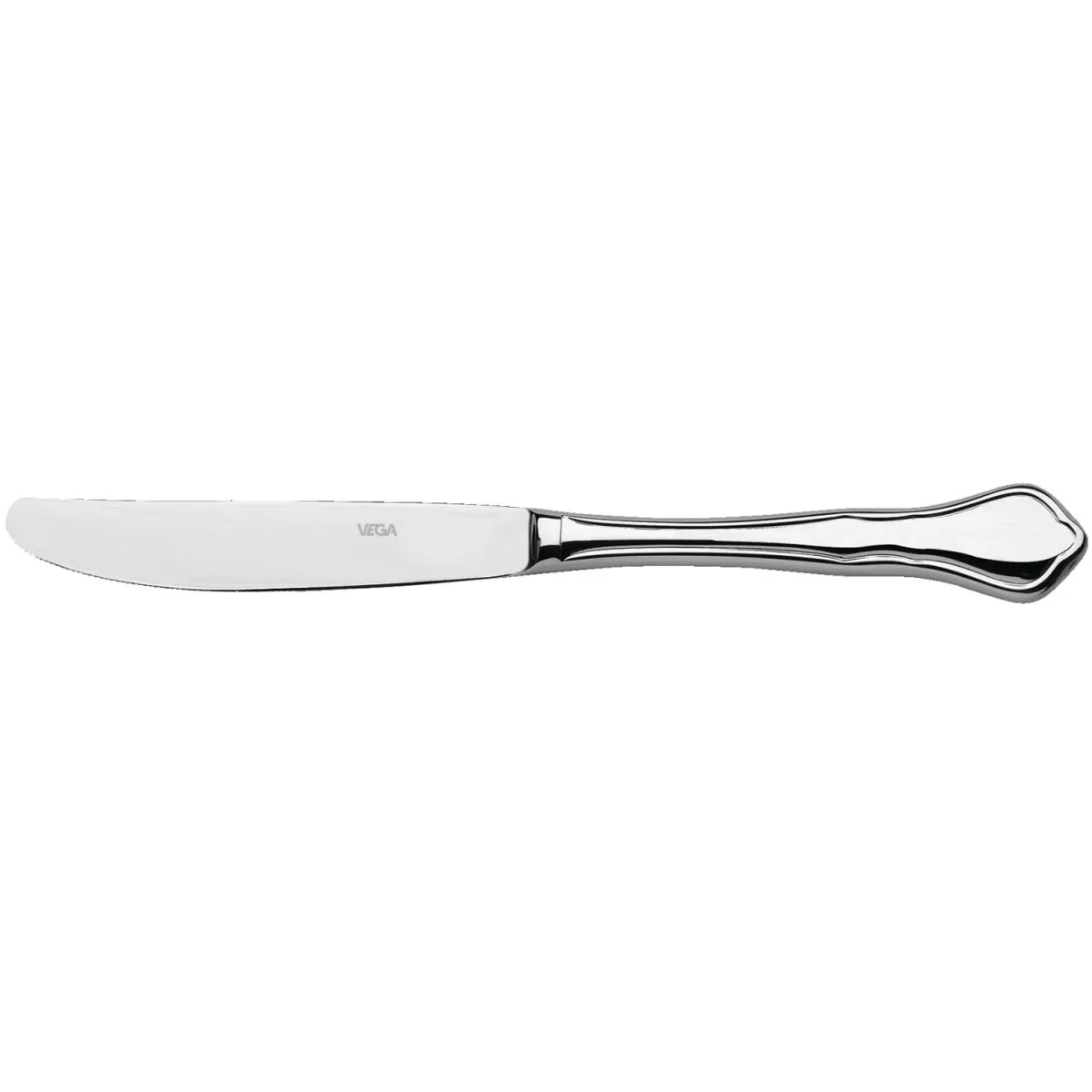 12x VEGA Coltello da tavola Chippendale manico cavo; 22.6 cm (L); argento, manico argento; 12 pz. / Pacco
