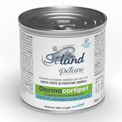 Siland Diet Dermocortipet supporto funzione dermica Patè 400 gr Platessa con patate - confezione da 6 pezzi - Dieta veterinaria per cani