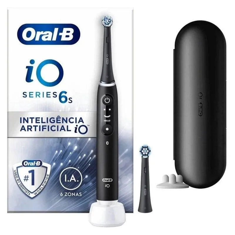 Spazzolino Elettrico Oscillante Braun Oral-B iO 6 S 5 Modalità 2 Testine Sensore Pressione Timer Bluetooth Display Custodia