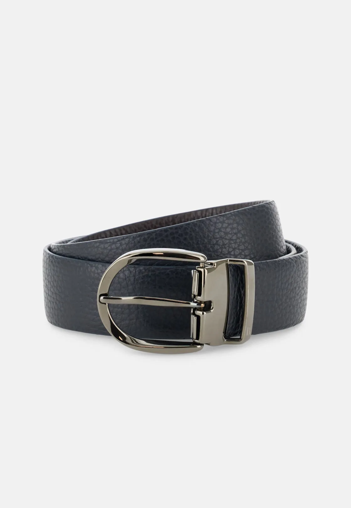 Boggi, Cintura Reversibile In Pelle Bottalata, Uomo, Navy, Taglia: 95