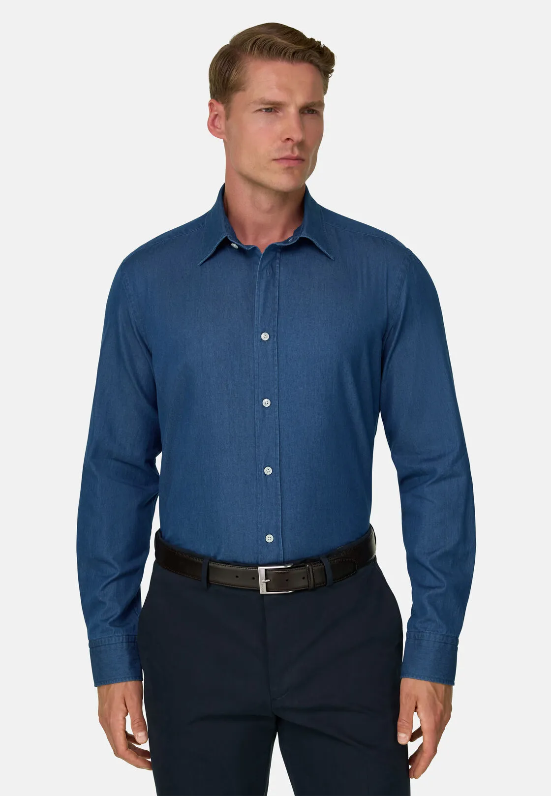 Boggi, Camicia In Denim Di Cotone Regular Fit, Uomo, Blu, Taglia: XXL