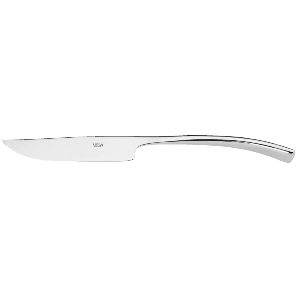 12x VEGA Coltello per pizza e bistecca Controverse; 23.2 cm (L); argento, manico argento; 12 pz. / Pacco