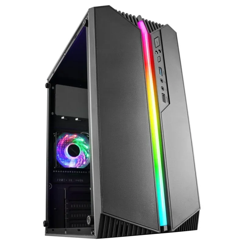 Custodia per PC Mars Gaming MC-S1 Micro-ATX ARGB USB 3.0 con finestra nera