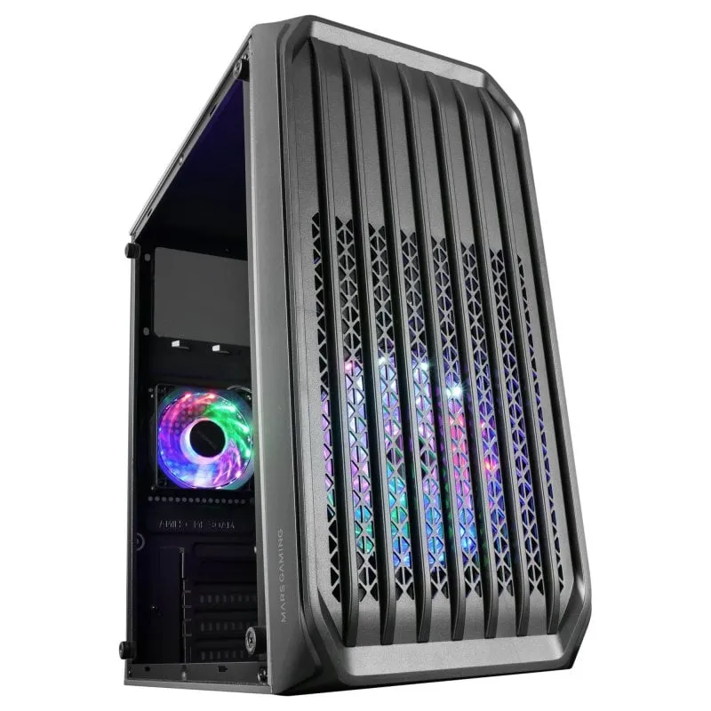 Custodia per PC Mars Gaming MC-S2 Micro-ATX FRGB USB 3.0 con finestra nera