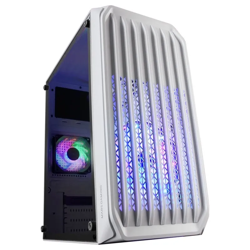 Custodia per PC Mars Gaming MC-S2 Micro-ATX FRGB USB 3.0 con finestra bianca