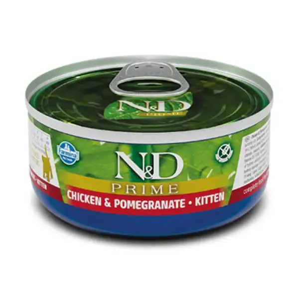 Farmina N&D Prime Grain Free Feline 70 gr Pollo e melograno (Kitten) - confezione da 24 pezzi - Cibo umido per gatti
