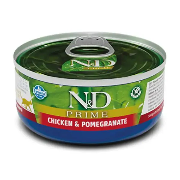 Farmina N&D Prime Grain Free Feline 70 gr Pollo e melograno - confezione da 24 pezzi - Cibo umido per gatti