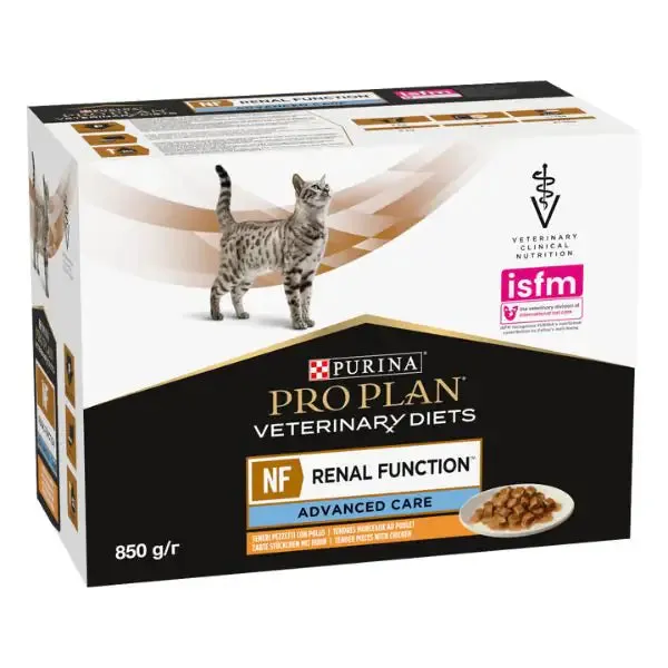 Purina Veterinary Diets NF Cat Renal Funcion Advanced Care Multipack 10x85 gr Pollo - Dieta veterinaria per gatti