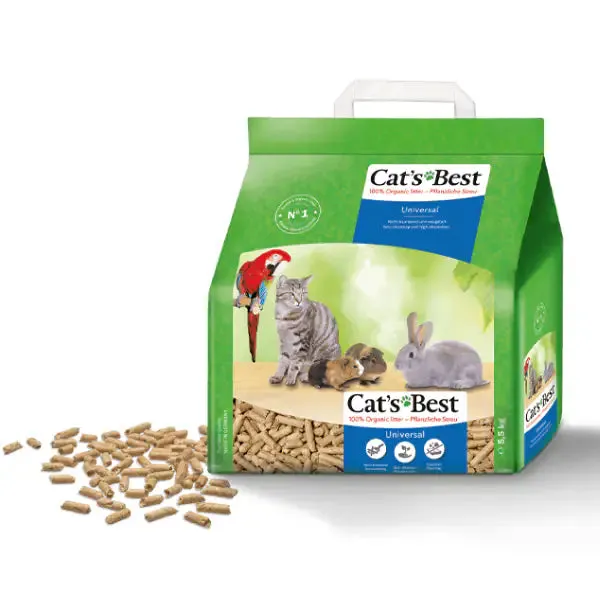 Lettiera Vegetale Cat’s Best Universal lettiera non-agglomerante per tutti gli animali di piccola taglia 10 lt (5,5 kg) - Lettiera vegetale