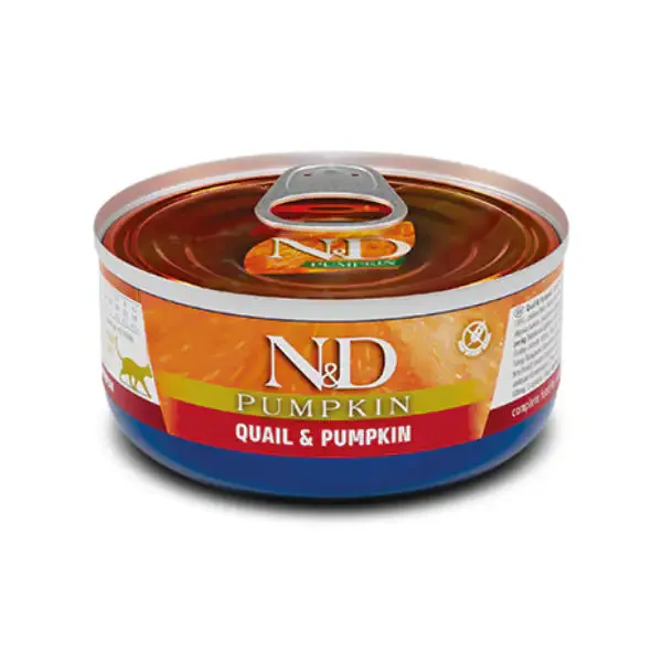 Farmina N&D Pumpkin Feline Umido 70 gr Quaglia e Zucca - confezione da 24 pezzi - Cibo umido per gatti