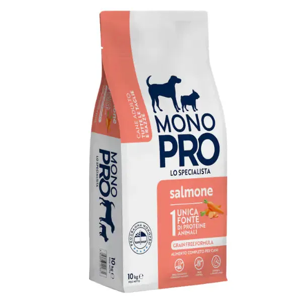 Monopro lo specialista Adult All Breeds Grain Free Salmone 10 kg - Crocchette monoproteiche cane