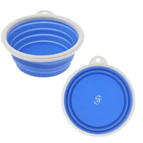 Ciotola pieghevole da viaggio in silicone Ferribiella Azzurro capacità 355 ml