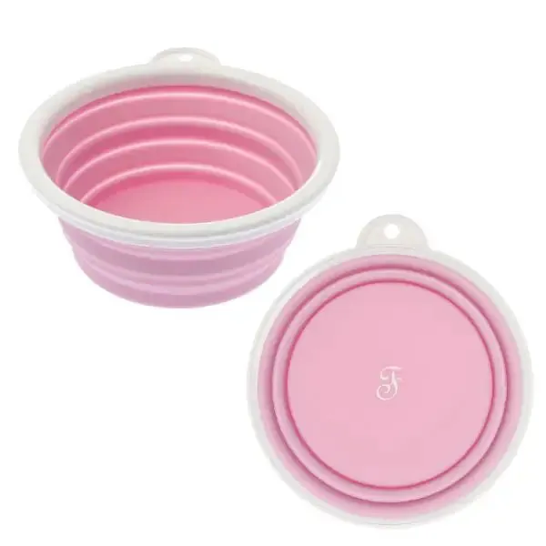 Ciotola pieghevole da viaggio in silicone Ferribiella Rosa capacità 750 ml