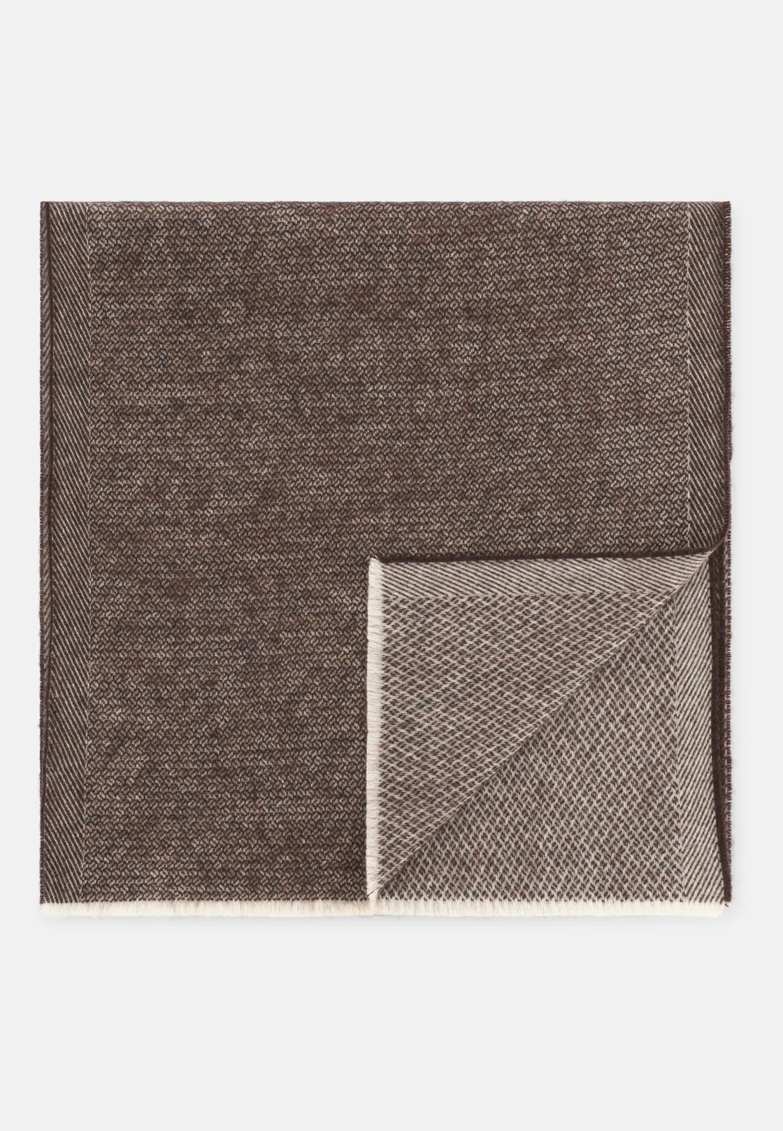 Boggi, Sciarpa Micro Struttura Jacquard In Lana, Uomo, Marrone