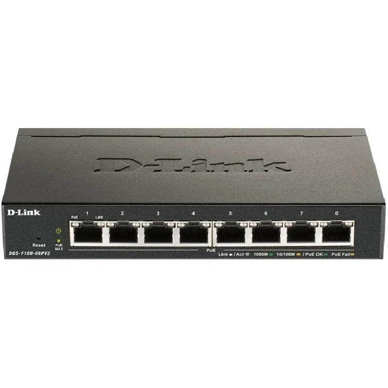 Switch D-Link DGS-1100-08PV2/E 8 porte Gigabit PoE