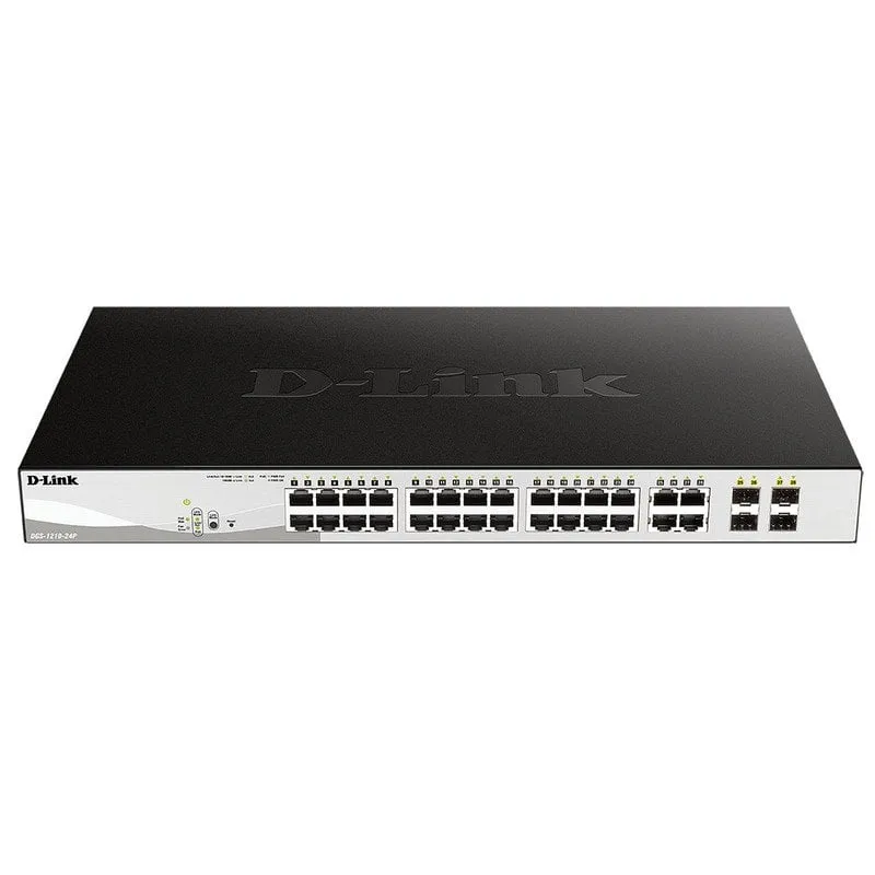 Smart Switch gestito D-Link DGS-1210-24P/E 24 porte 1000BASE-T PoE + 4 porte combinate 1000BASE-T/SFP