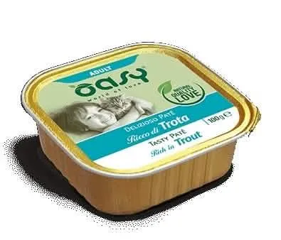 Oasy wet cat delizioso pate' adult trota 100 g