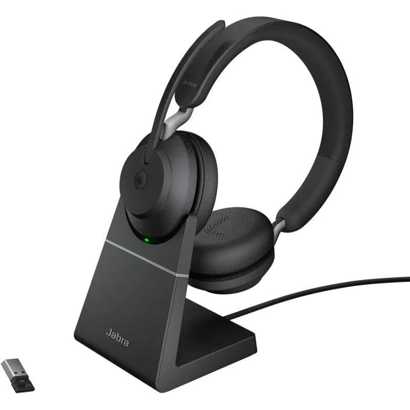 Auricolari Jabra Evolve2 65 Wireless Bluetooth per Ufficio con Cancellazione Rumore, Nero