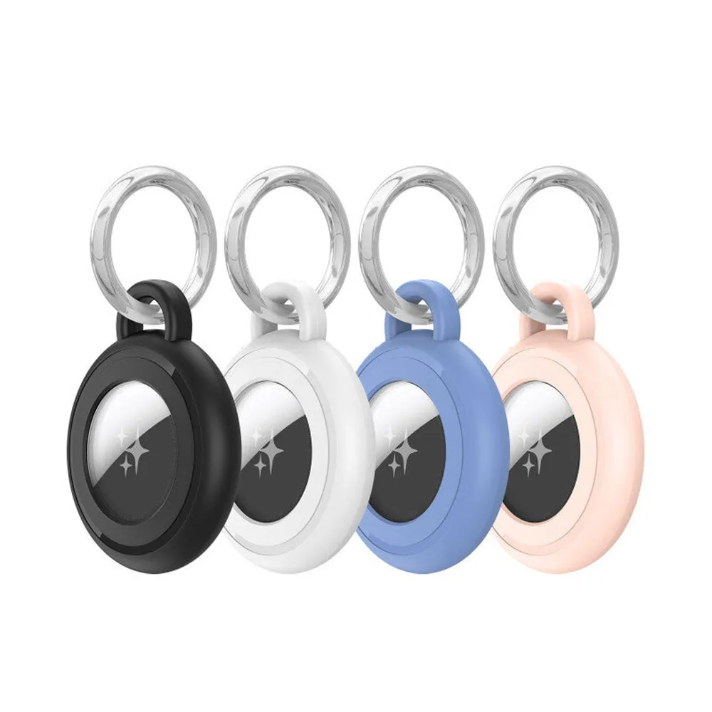 Custodia Dux Ducis Secure per Apple AirTag, Set da 4 pezzi, Nera / Bianca / Blu / Rosa