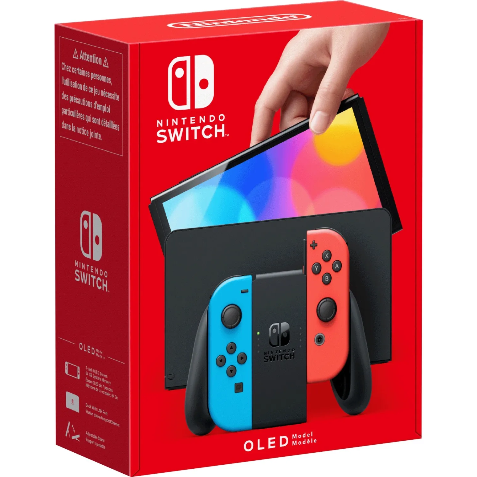 Switch (modello Oled) Rosso neon/Blu neon, schermo 7 pollici, Console portatile