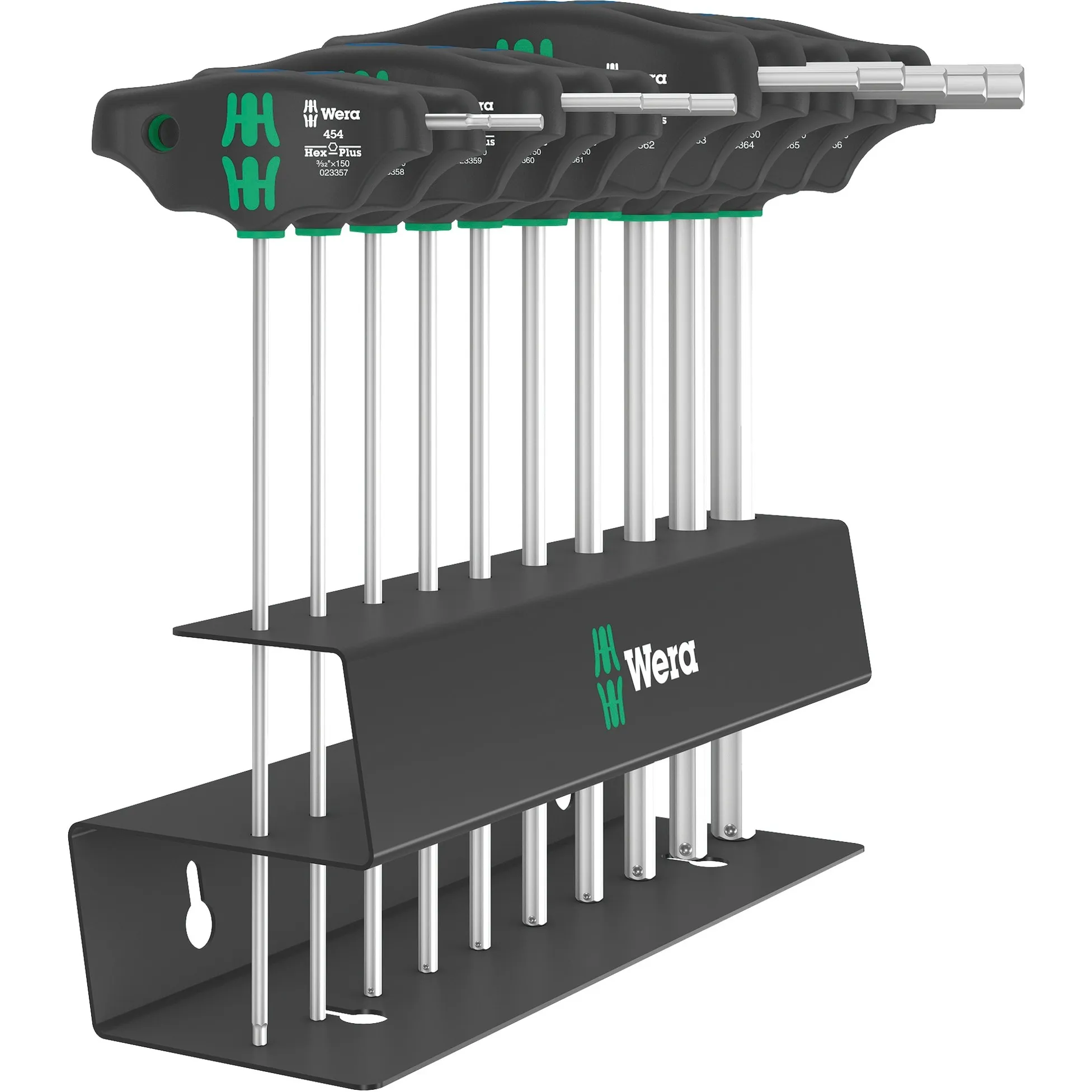 Set 454/10 HF Imperial 2 cacciaviti a manico trasversale + supporto, 10 pezzi, Cacciavite