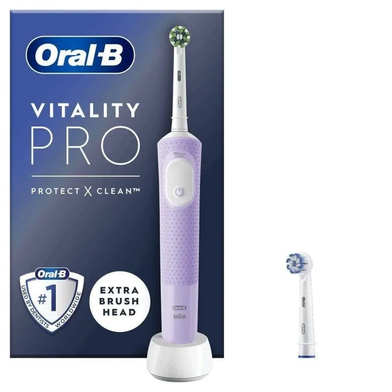Spazzolino elettrico Oral-B Vitality Pro viola 3 modalità testina extra