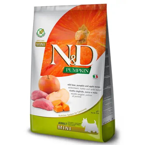 Farmina N&D Grain Free Pumpkin Adult Mini Cinghiale e Mela 800 gr - Croccantini per cani