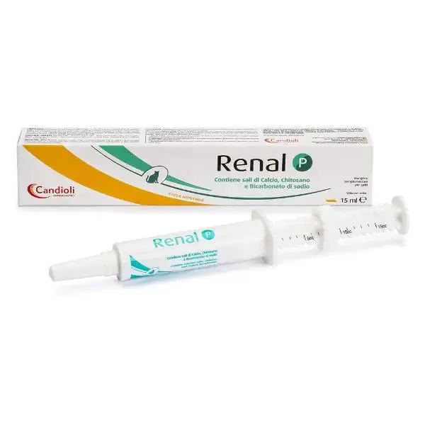 Candioli Pharma Renal P Supporto renale Pasta in siringa per cani e gatti 15 ml (scadenza: 31/12/2026) - Integratori per cani