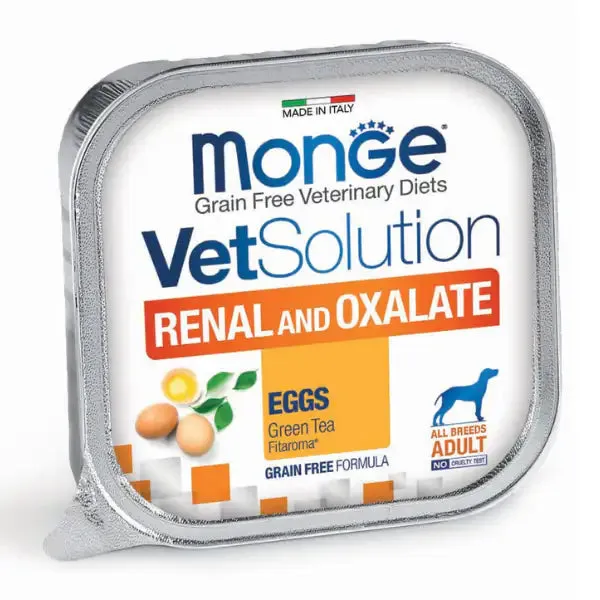 Monge VetSolution Canine Renal & Oxalate Grain Free 150 gr Uova essiccate - confezione da 6 pezzi - Dieta veterinaria per cani