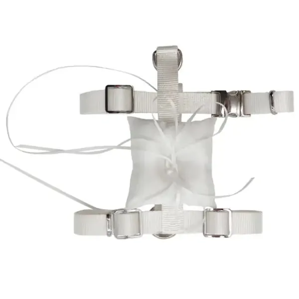 Pettorina ad H per cani con porta fedi da cerimonia Croci Ceremony Bianco Taglia M 48-70 cm