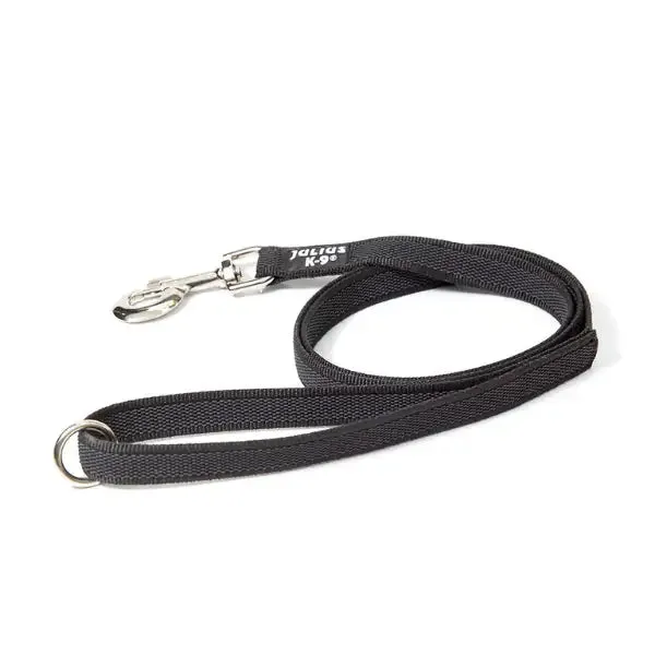 Guinzaglio con maniglia e anello "O" Color & Gray Super-Grip Julius-K9 Nero 1,2 m x 2 cm