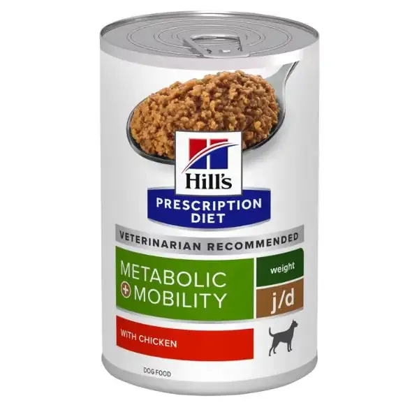 Hill's Prescription Diet Metabolic + Mobility j/d Canine 370 gr Pollo - confezione da 6 pezzi - Dieta veterinaria per cani