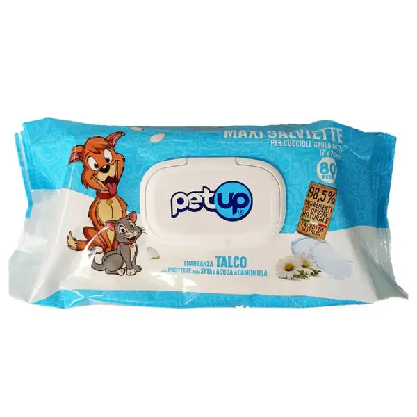 Salviette igieniche Maxi PetUp 80 salviette Talco - confezione da 4 pezzi