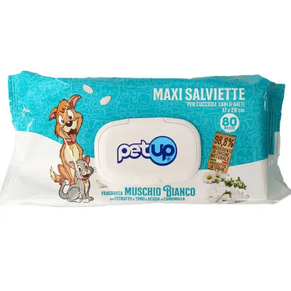Salviette igieniche Maxi PetUp 80 salviette Muschio bianco - confezione da 4 pezzi