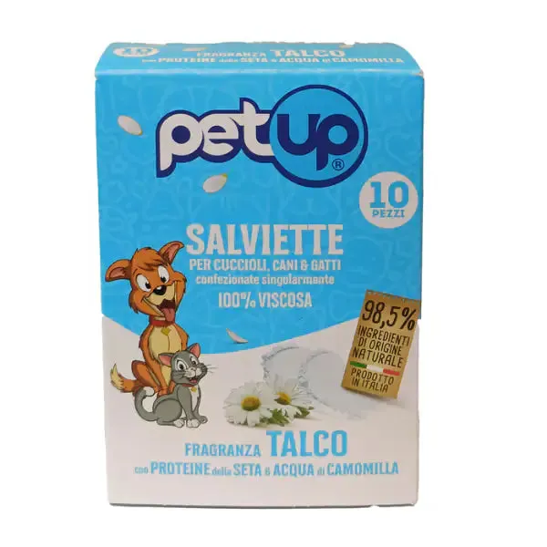 Salviette igieniche Maxi PetUp 10 salviette Talco - confezione da 4 pezzi